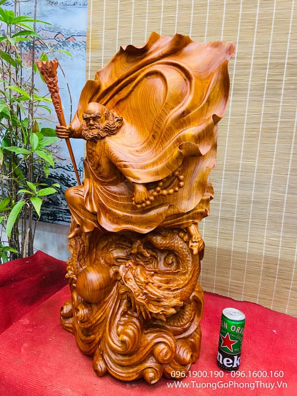 Tượng Đạt Ma Bay Đẹp cao 80cm gỗ hương