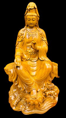 Tượng Phật Quan Âm Tự Tại bằng gỗ