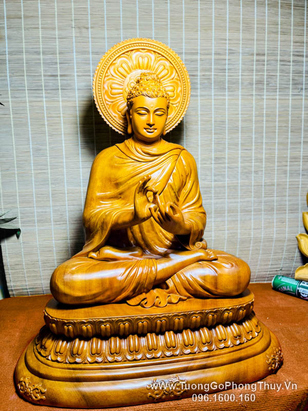 Tượng Phật Thích Ca Đẹp Bằng Gỗ VIP